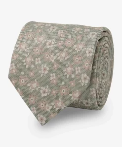 Marguerite Floral Sage Green Tie