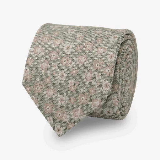 Marguerite Floral Sage Green Tie