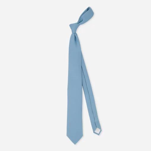 Grosgrain Solid Steel Blue Tie